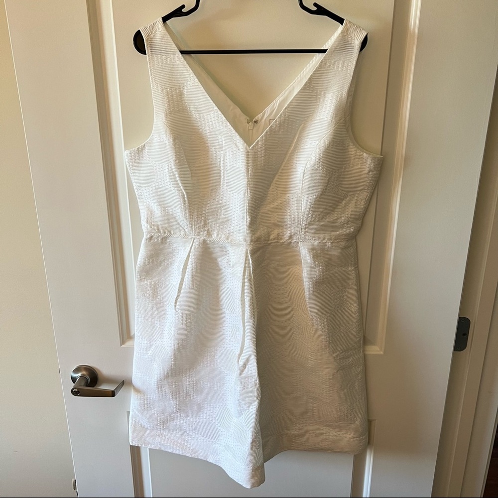 J. Crew Jacquard Dress - white
